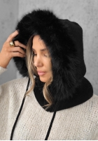 Fular circular balaclava z futerkiem Winter Crush mokka