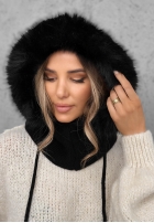 Fular circular balaclava z futerkiem Winter Crush mokka