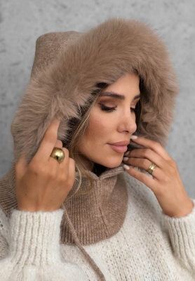 Fular circular balaclava cu blăniță Winter Crush