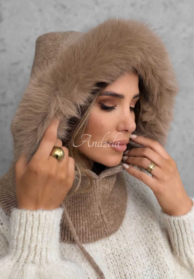 Fular circular balaclava cu blăniță Winter Crush