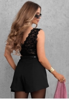 Krótki koronkowy Top  Evening Crush negru