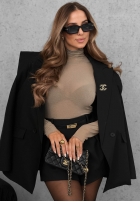 Bluză longsleeve z golfem Soft And Warm ciocolatie