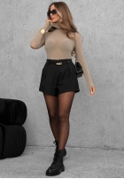 Bluză longsleeve z golfem Soft And Warm ciocolatie
