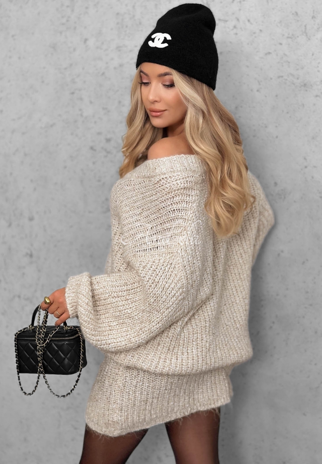 Set tricotat pulover și fustă mini cu lână Cloud Hug