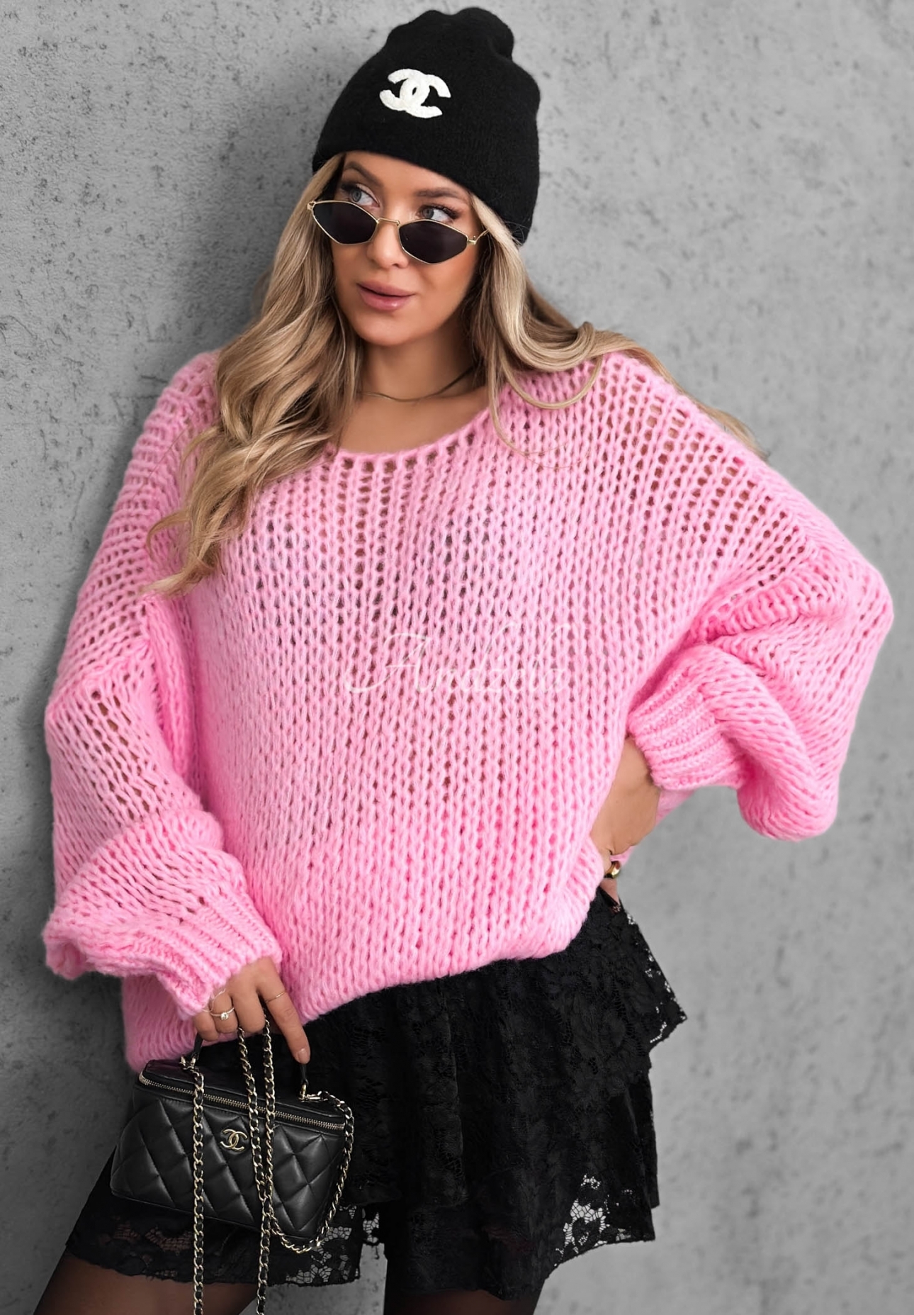 Pulover moale oversize cu lână și vâscoză Sugar Babe
