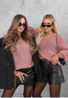 Pulover z dekoltem w serek Chilly Mornings albastru