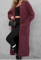 Cardigan lung oversize cu buzunare Marbelio