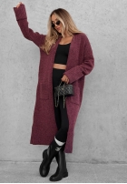 Cardigan lung oversize cu buzunare Marbelio