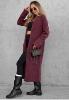 Cardigan lung oversize cu buzunare Marbelio