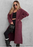 Cardigan lung oversize cu buzunare Marbelio