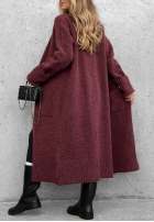 Cardigan lung oversize cu buzunare Marbelio