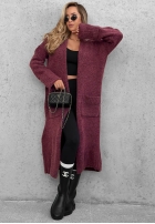 Cardigan lung oversize cu buzunare Marbelio