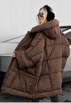 Puchowa Geacă oversize z kapturem Frozen Tale ciocolatie