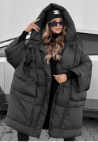 Puchowa Geacă oversize z kapturem Frozen Tale ciocolatie