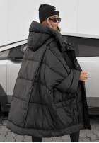 Puchowa Geacă oversize z kapturem Frozen Tale ciocolatie