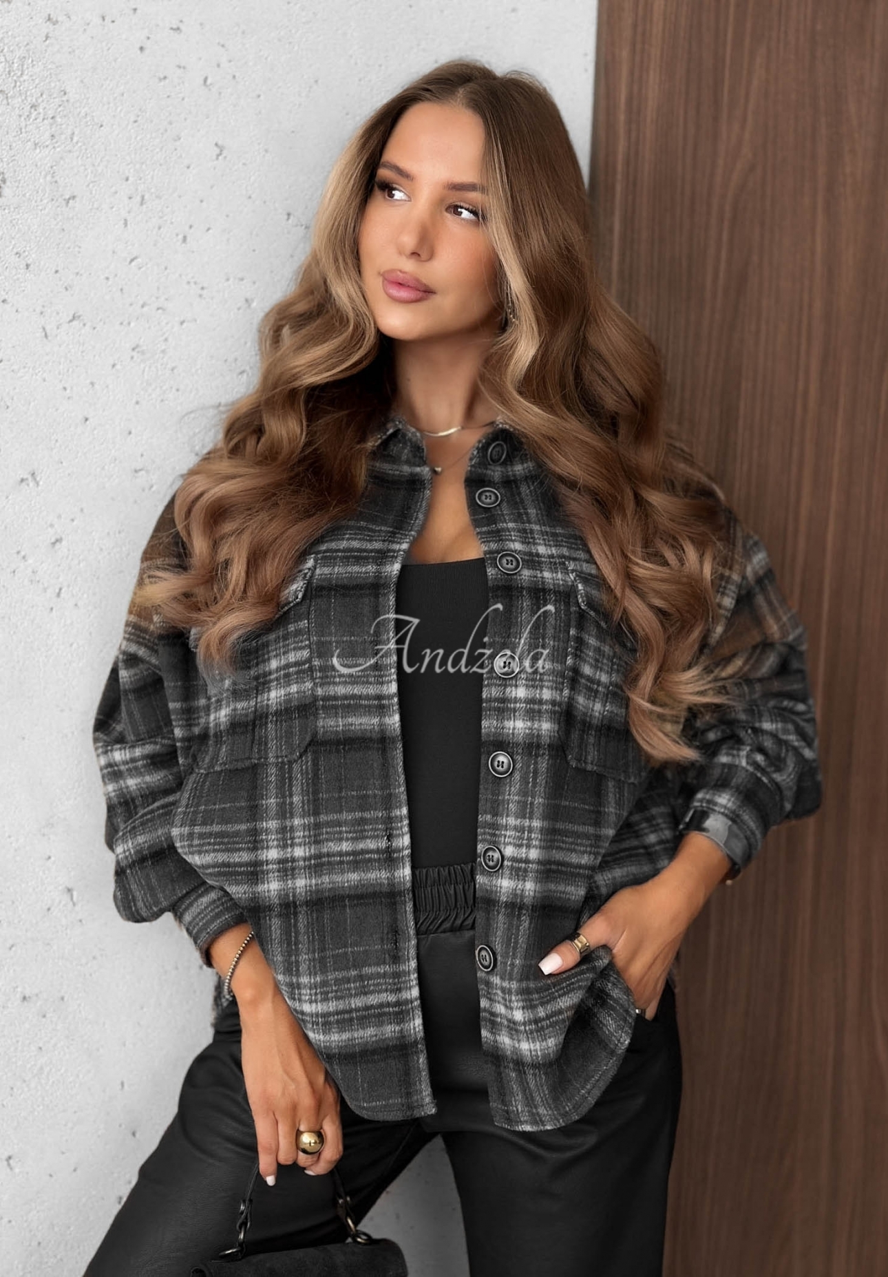 Cămașă în carouri cu lână Maple Plaid