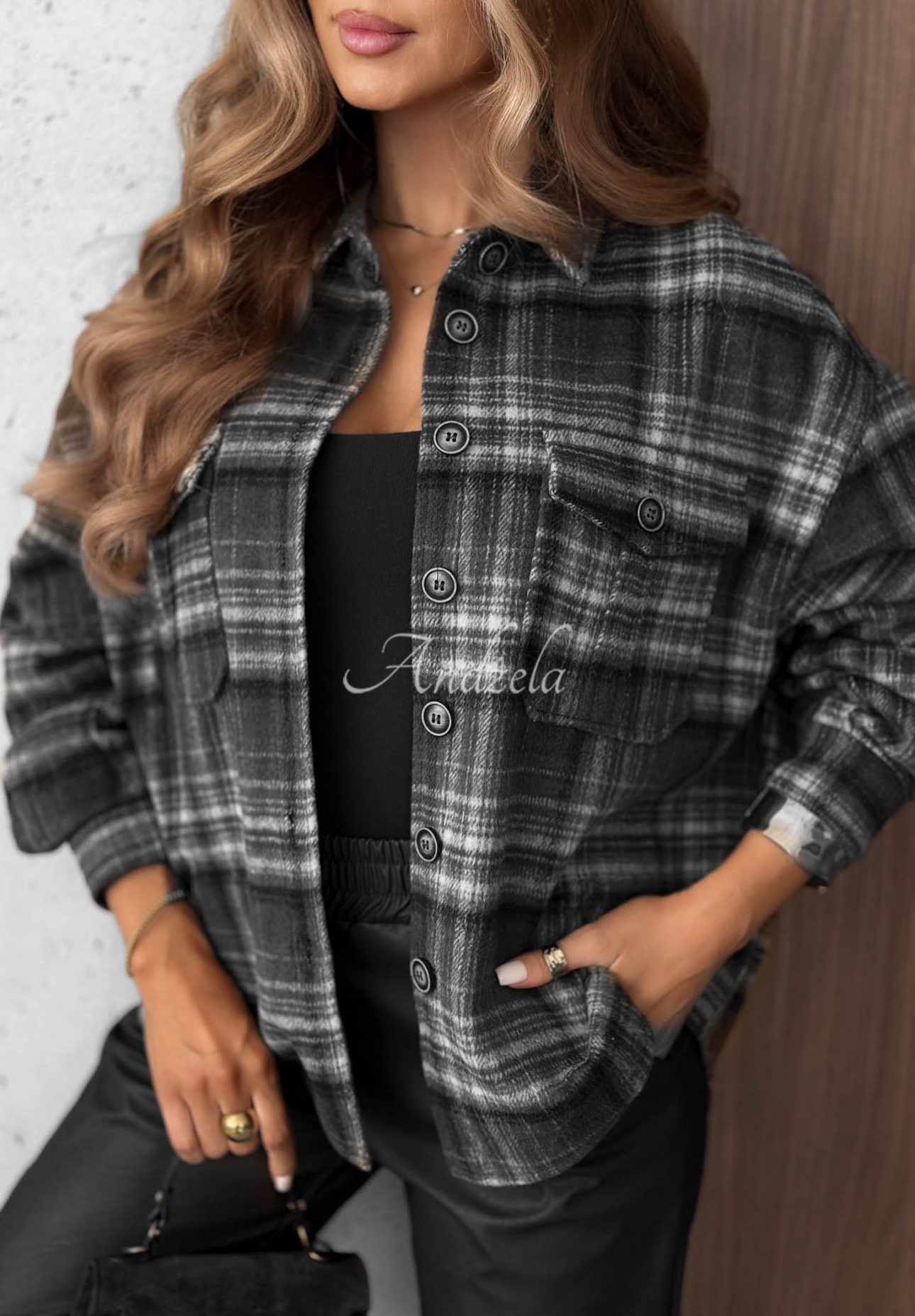 Cămașă în carouri cu lână Maple Plaid