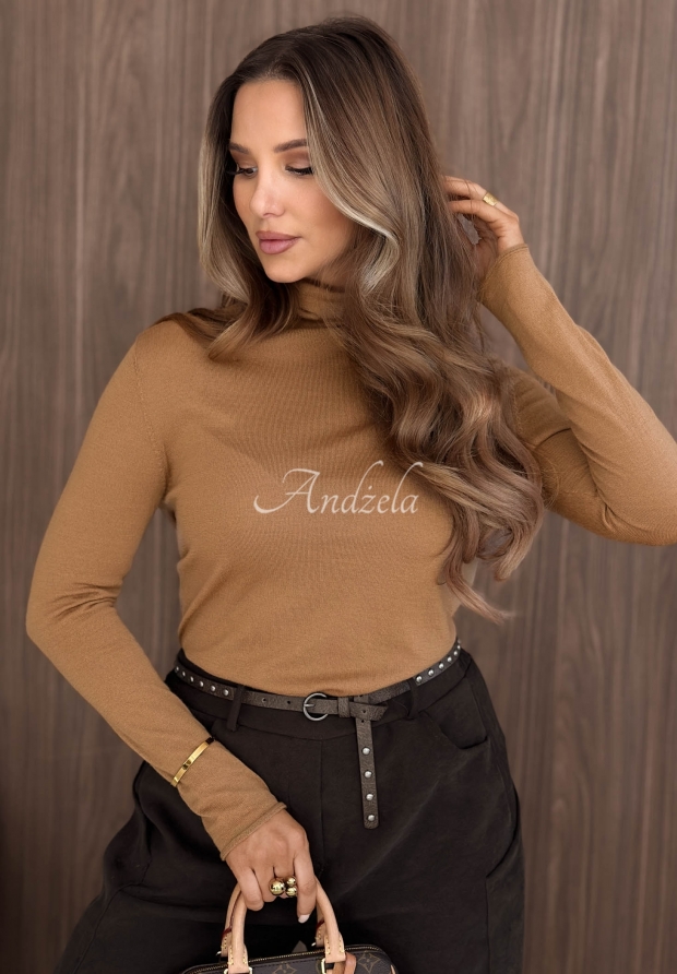 Pulover ușor din l&acirc;nă cu guler &icirc;nalt Royal Wool