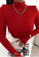 Bluză z longsleeve z półgolfem First Of All ciocolatie