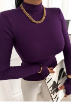 Bluză z longsleeve z półgolfem First Of All ciocolatie