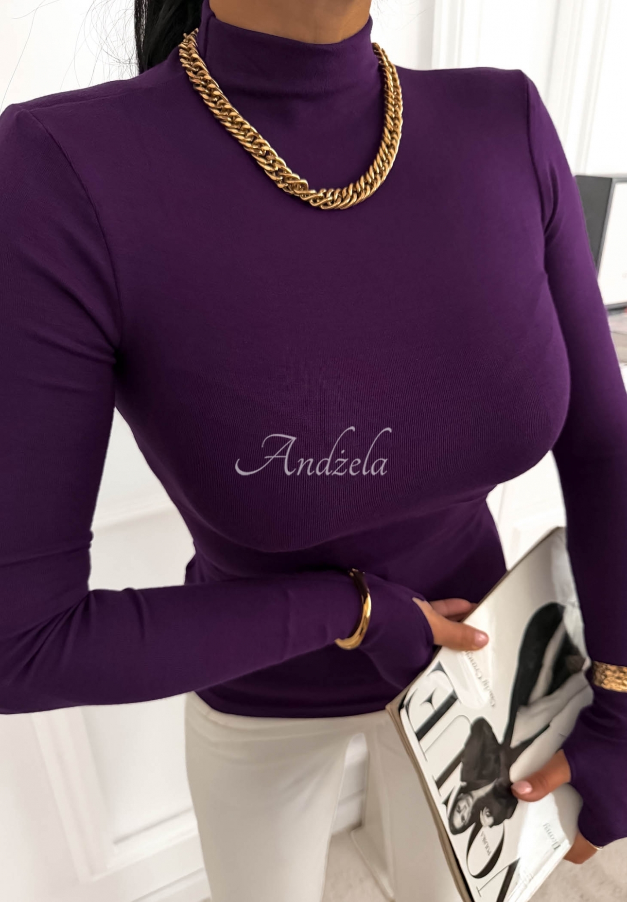 Bluză longsleeve First Of All guler scurt