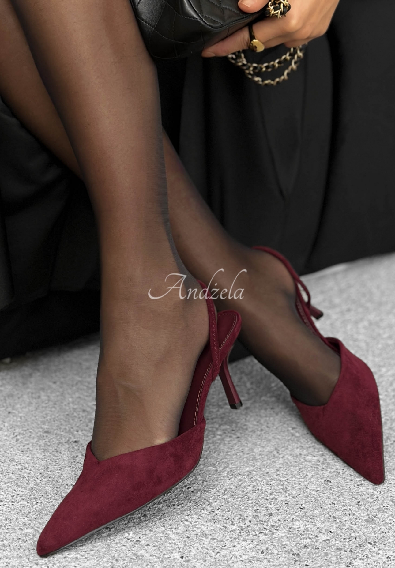 Sandale din piele întoarsă cu toc stiletto Eternal Elegance