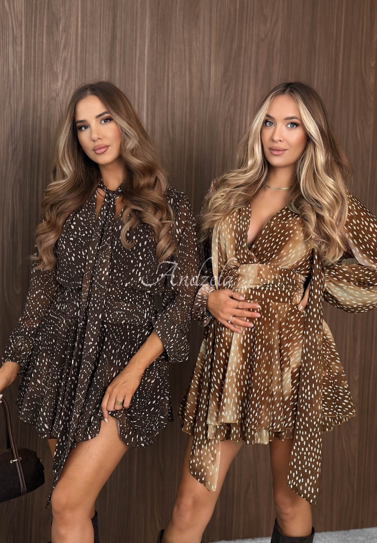 Rochie mini cu imprimeu și volănașe Angel Eyes