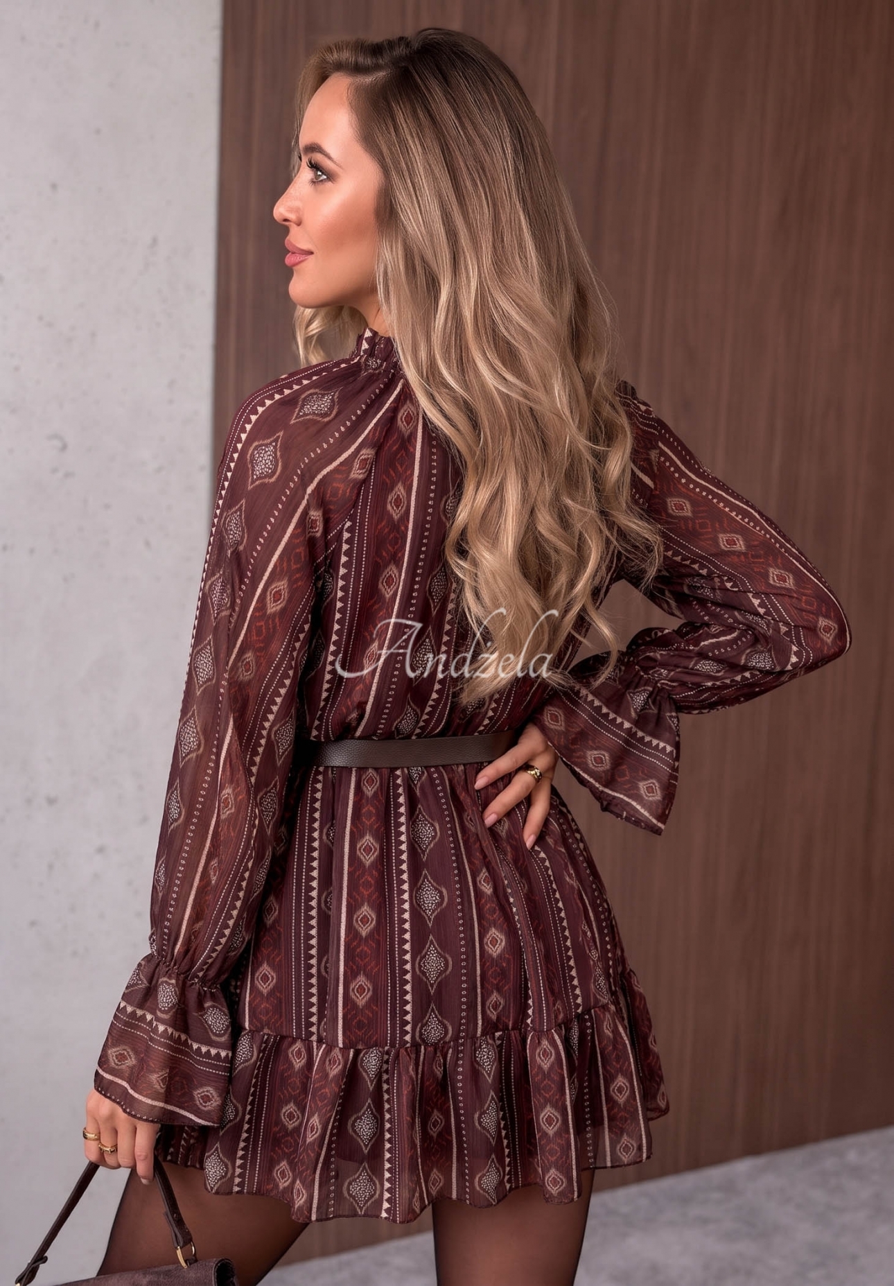 Rochie mini cu imprimeu și volănașe True Romance