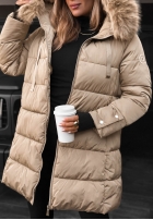 Długa pikowana Geacă z futerkiem Winter Sunday negru