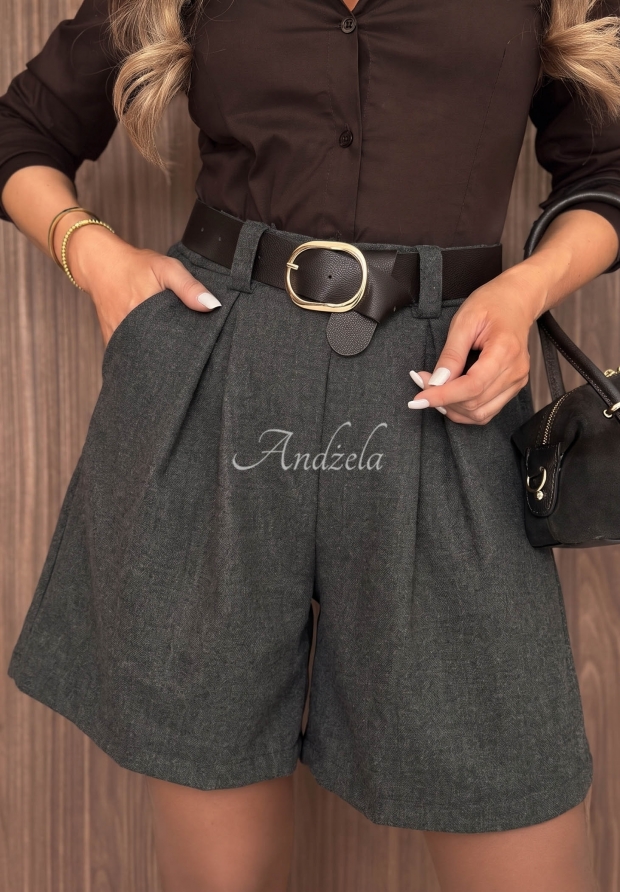 Pantaloni scurți din material cu v&acirc;scoză și curea Maple Days