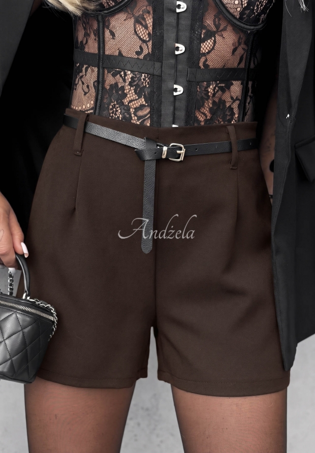 Pantaloni scurți din material cu v&acirc;scoză New Classic