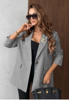 Elegancka Sacou z kołnierzem Timeless Poise jasnoszara