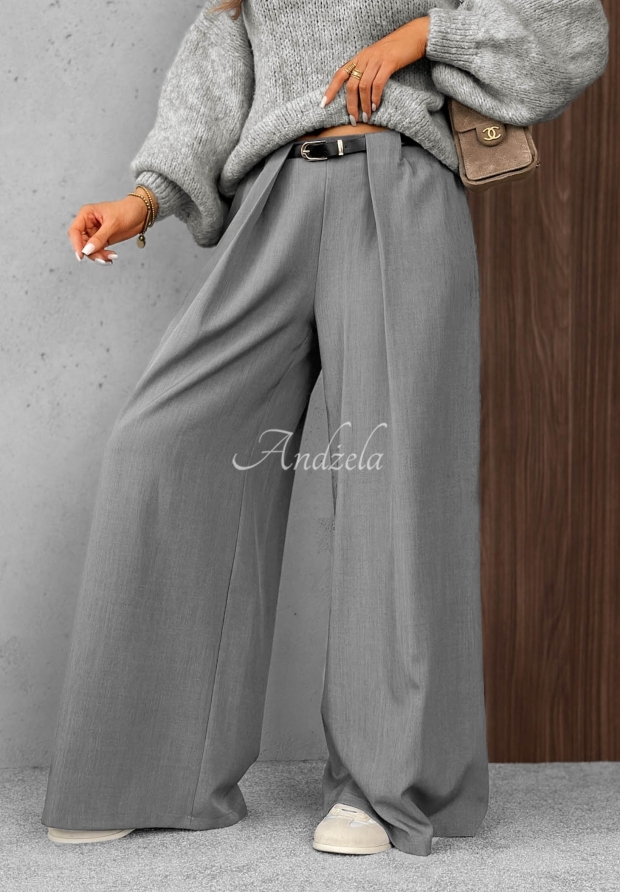 Pantaloni eleganți wide leg cu pliuri Timeless Poise