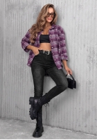 Pantaloni din denim z paskiem On My Way negre