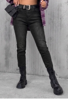 Pantaloni din denim z paskiem On My Way negre