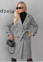 Długi Palton  z kołnierzem i paskiem Maple Street camel