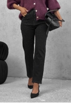 Pantaloni din denim mom fit z kryształkami Glitter Affair negre