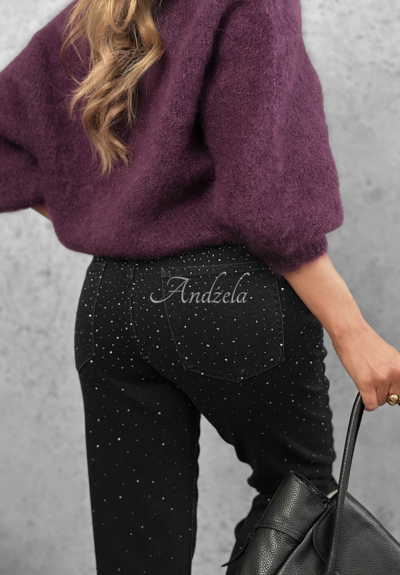 Blugi mom fit cu cristale Glitter Affair
