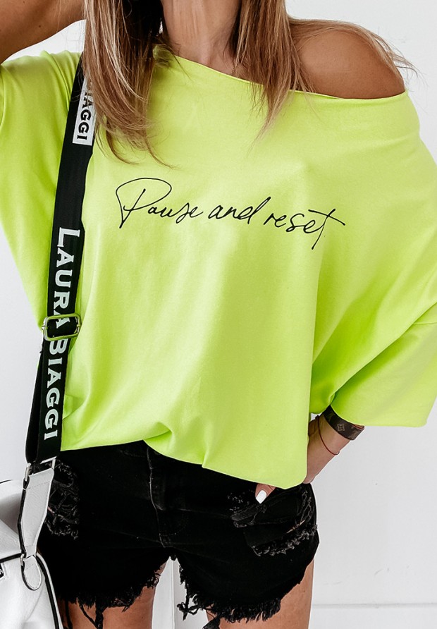 Tricou oversize Pause And Reset